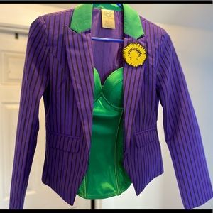 Women’s Joker Cosplay Halloween Costume w/ Corset